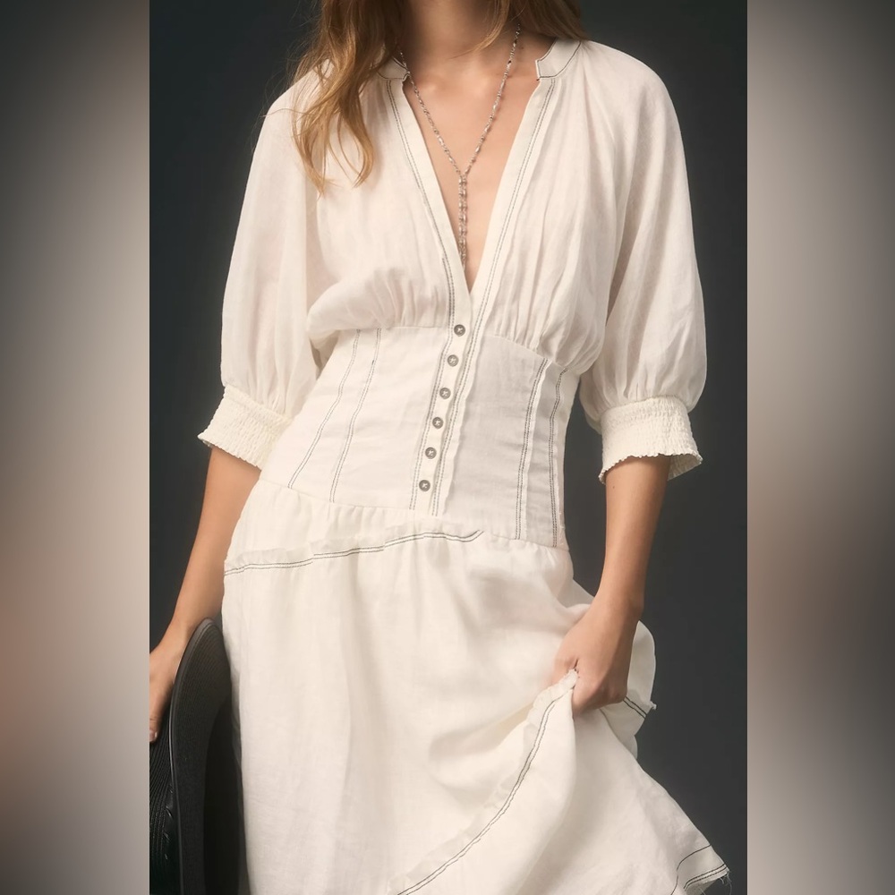 NWT Anthropologie linen corset dress. Still in full price stores!!!